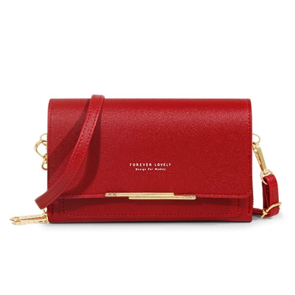 pochette portefeuille bandoulière femme en cuir