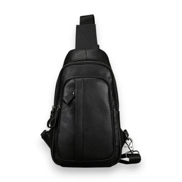 sac à dos bandoulière en cuir noir