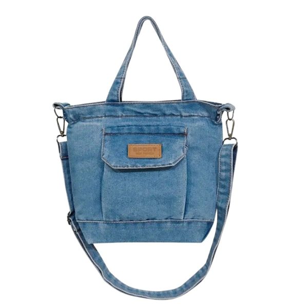Sac bandoulière femme bleu jean