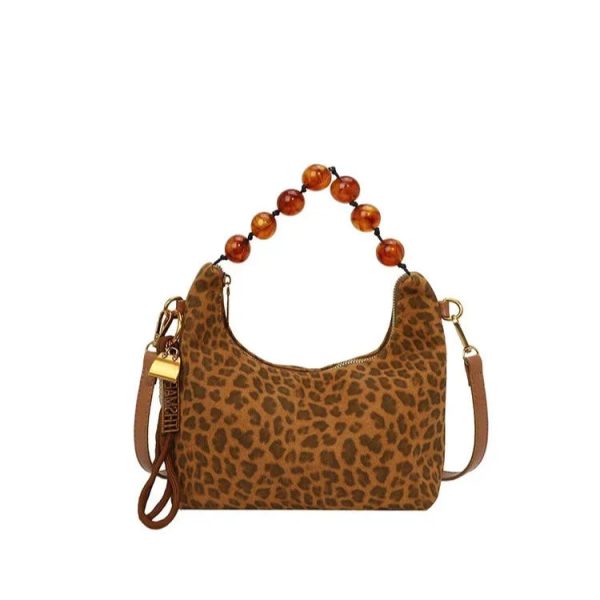 Sacs bandoulieres grosses perles flanelle