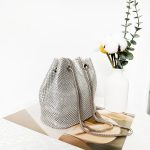 sac bandoulière strass argenté