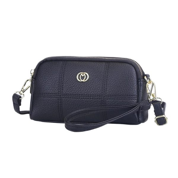 sac pochette simili cuir noir