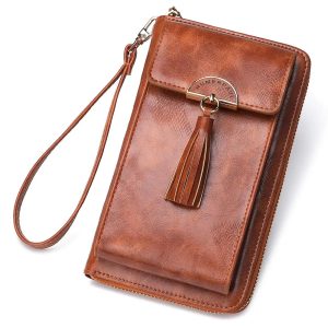 sac portefeuille bandoulière marron