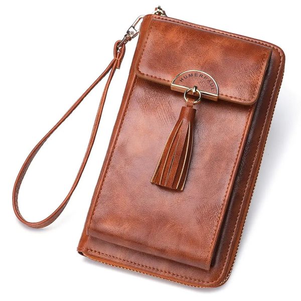 sac portefeuille bandoulière marron