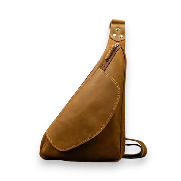 sacoche homme triangle en cuir