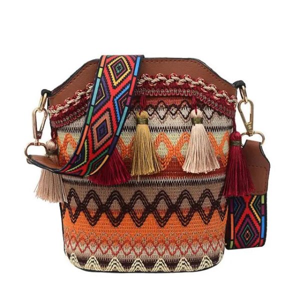 Sacs bandoulieres bohème pompon