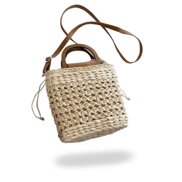 sac bandeoulière d'été en paille tressée