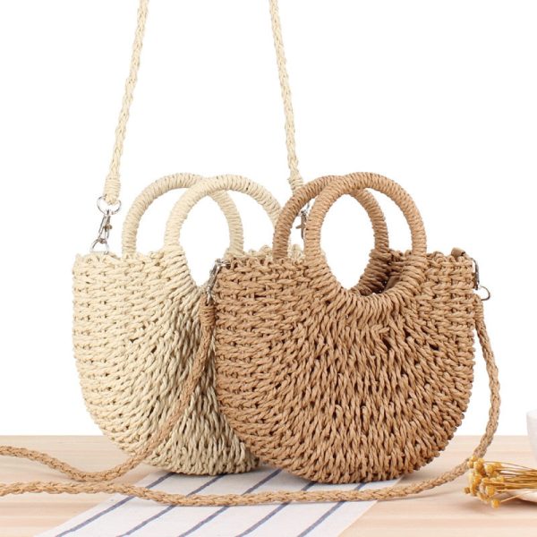 sac bandouliere en raphia naturel