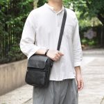 sac en cuir noir bandouliere homme